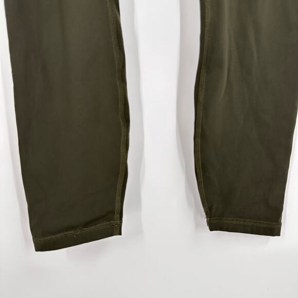 Lululemon Womens 6 Power Thru‎ Tight Legging Green Olive Pockets - Picture 4 of 12